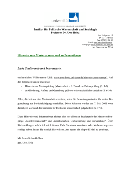 Hinweise zum Examen - Prof. Dr. Uwe HOLTZ: STARTSEITE
