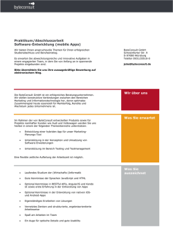 Praktikum/Abschlussarbeit Software-Entwicklung