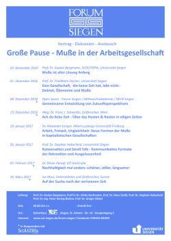 Gro&szlig;e Pause - Mu&szlig;e in der Arbeitsgesellschaft