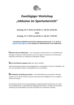 Inklusion im Sportunterricht 2016