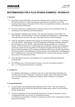 AGB − Bedingungen für das s Plus Sparen Kommerz