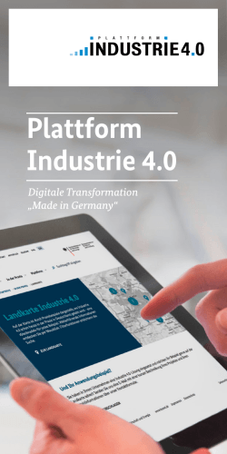 Plattform Industrie 4.0 Plattform Industrie 4.
