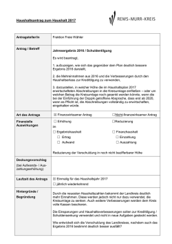 Haushaltsantrag zum Haushalt 2017 - Freie W&auml;hler Rems
