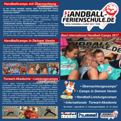 Der Flyer zu den Camps als - Handball