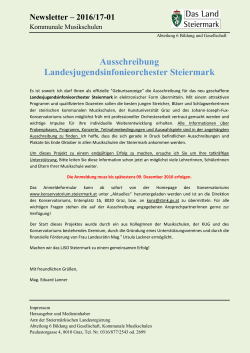 Newsletter_01 - Landesjugendsinfonieorchester Steiermark 2016