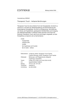 Therapeutic Touch – heilsame Berührungen