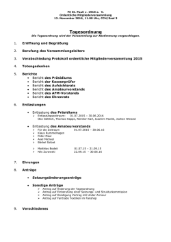 Tagesordnung - FC St. Pauli