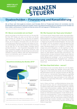 Arbeitsblatt: Staatsschulden – Finanzierung und Konsolidierung