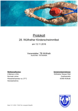Protokoll 28. Wülfrather Kinderschwimmfest