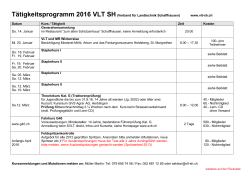 Tätigkeitsprogramm - SVLT - Schweizerischer Verband für