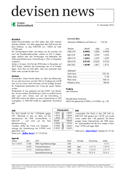 Devisen-News, 16.11.2016, 07:30 Uhr USD/CHF kämpft mit 1.