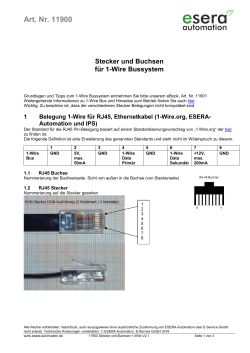 Übersicht Steckerbelegungen 1-Wire System - E