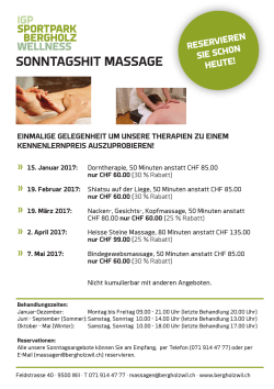 sonntagshit massage - Sportpark Bergholz Wil