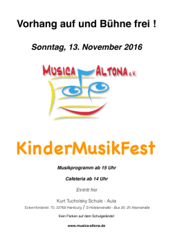 Flyer Kindermusikfest 2016