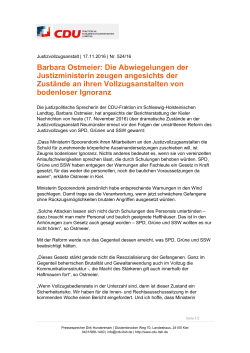 Barbara Ostmeier: Die Abwiegelungen der Justizministerin zeugen