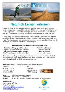 Ausschreibung LAIS.Modul I 1