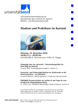 Studium und Praktikum im Ausland