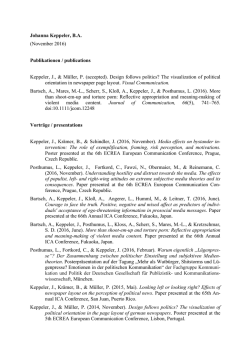 Johanna Keppeler, B.A. (November 2016) Publikationen