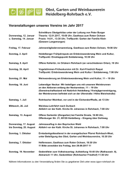 Informationen zum Jahresprogramm 2017