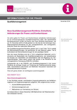 Praxisinfo: Neue Qualitätsmanagement-Richtlinie