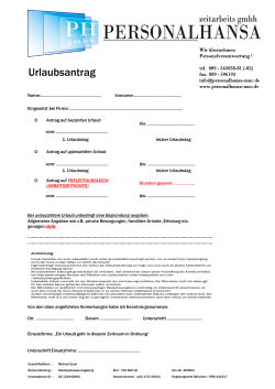 Urlaubsantrag - Personalhansa Zeitarbeits GmbH