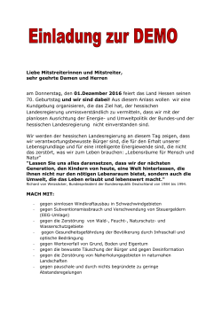 Einladung zur GROSSDEMO am 01.12.2016 in Wiesbaden