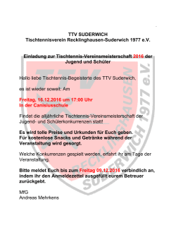 TTV SUDERWICH Tischtennisverein Recklinghausen