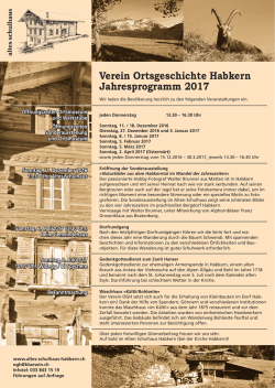 Flyer  - Altes Schulhaus Habkern
