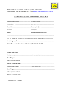 Aufnahmeantrag in die Freie Bewegte Grundschule