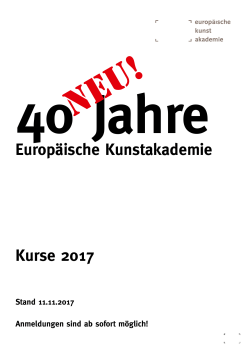 Kurse 2017 Europäische Kunstakademie