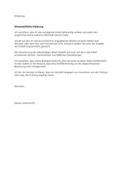 Ehrenw&ouml;rtliche Erkl&auml;rung