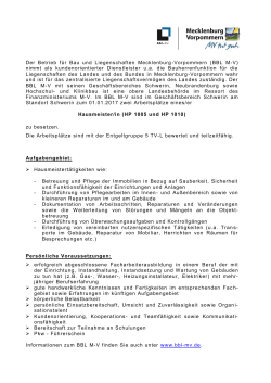 Hausmeisterin bzw. Hausmeister (2 Stellen)