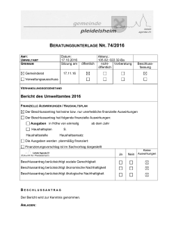 Drucksache 74/2016 - Gemeinde Pleidelsheim