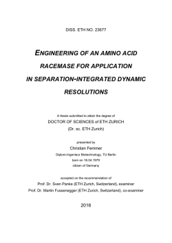 engineering of an amino acid racemase for - ETH E