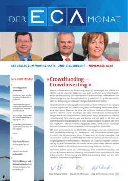 ECA Schreiner und Stiefler NEWS November 2016