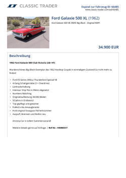 Ford Galaxie 500 XL (1962) 34.900 EUR