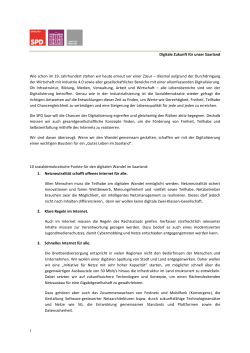 Digitale Zukunft fuer unser Saarland - SPD