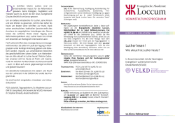 EAL Tagung "Luther lesen!", 10.-12.02.2017