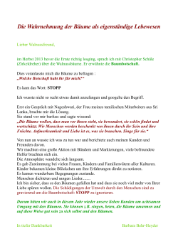Die Wahrnehmung der B&auml;ume als eigenst&auml;ndige Lebewesen