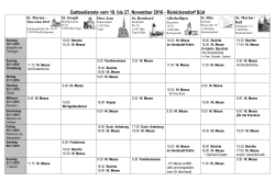 Gottesdienste vom 12. bis 20. November 2016