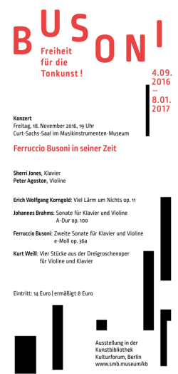 Ferruccio Busoni in seiner Zeit - Staatliches Institut f&uuml;r Musikforschung