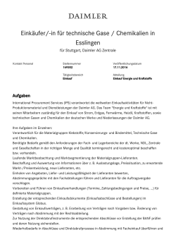 Einkäufer/-in für technische Gase / Chemikalien in Esslingen
