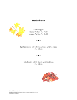 Herbstkarte - Restaurant Siesta