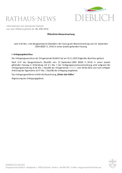 Dieblicher Rathaus-News der 45. KW 2016 Online!