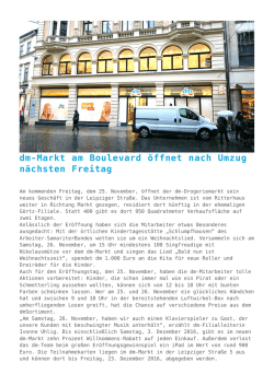 dm-Markt am Boulevard &ouml;ffnet nach Umzug n&auml;chsten