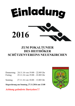 Einladung Heithöker Pokalschießen 2016