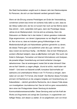 Laudatio - Bundesvereinigung Kabarett eV