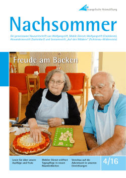 Hauszeitschrift - Evangelische Heimstiftung