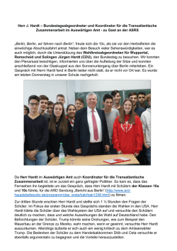 Herr J. Hardt – Bundestagsabgeordneter und Koordinator für die