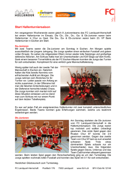 Hallenturniersaison - FC Landquart